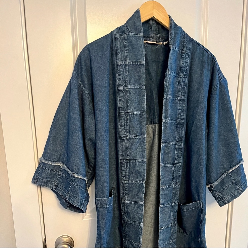 Soft Surroundings Boho Denim Jean Jacket Free People Vibe Retro 70’s Hippie M